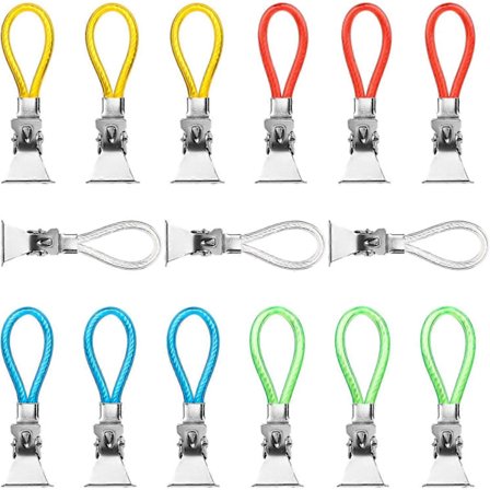 15 kpl teepyyhe ripustin, keittiöpyyhepidike, teepyyhekoukku, metallinen pyyheklipsi, keittiöpyyhepidike, liukuva teepyyhepidike (5 väriä) [DB]