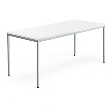 Schreibtisch QBUS, 1800 x 800 mm, Silber/weiß