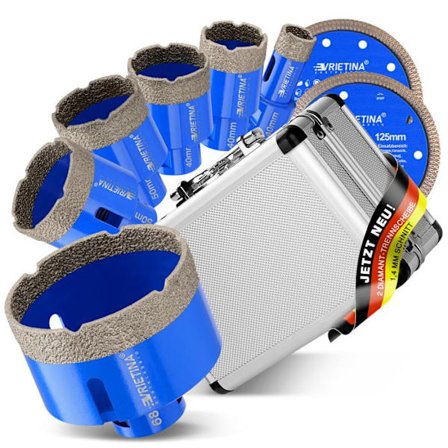 M14 Pro Diamantborste för Kakel Kit 20-68mm+2×125mm Skiva för Vinkelslip Marmor Kakelborste, 8st