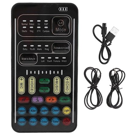 Bærbar stemmeforvrenger med 8 lydeffekter for mobil og PC - sanntidsmodulering