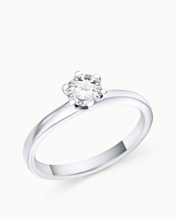 Solitairering Clara 18K Hvidguld 0.50 Carat - Forlovelsesringe & Vielsesringe hos Vanbruun