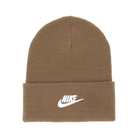 Nike - Hnědý cuff Beanie - Nk Peak Beanie Tc Futura F24 L Brown/White Cuff @ Hatstore
