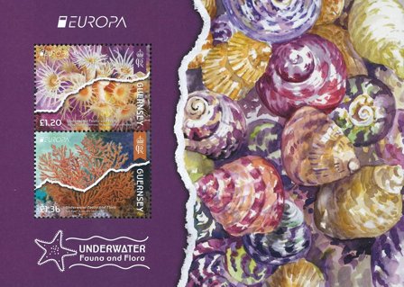 Guernsey - EUROPA 2024 Undervandsfauna og -flora - Postfrisk miniark