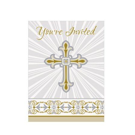 Unik fest strålande kors papper design dopfest inbjudningar