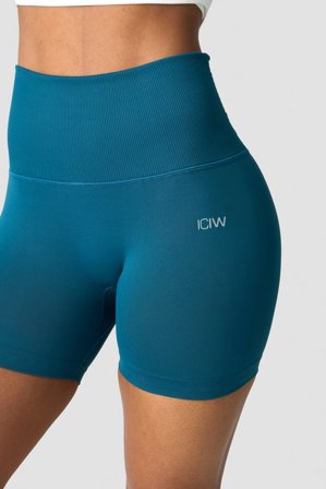 ICANIWILL - Define Seamless Pocket Shorts Wmn Teal Blue - Dame - ICIW