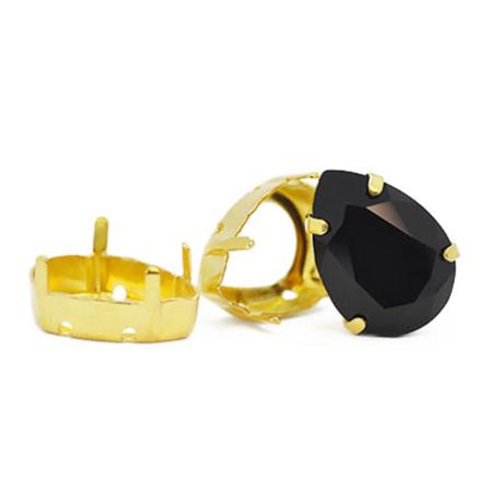 Sew-on Infattningar För 13x18mm Droppformade Strass Och Cabochon