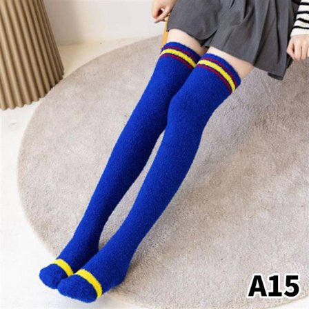 A15-Coral Fleece Benvarmere til Vinter Tykke Knæhøje Strømper til Kvinder