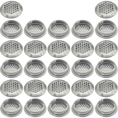 Dhrs 27 stk 35mm rustfritt stål ventilasjonsgitter rundt nettverkspust | For kjøkkenmøbler