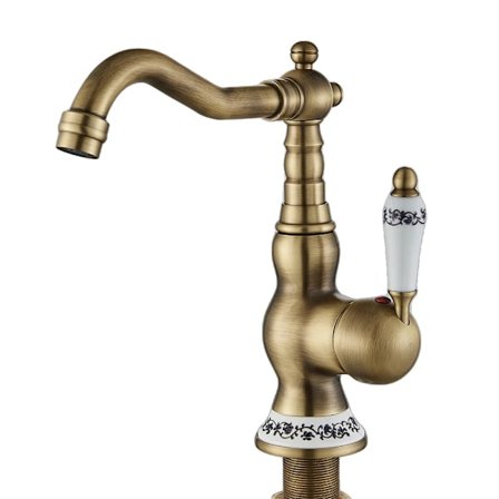 Basinblandare, Antik Mässing Finish, Enhandsgrepp,Antik Kort