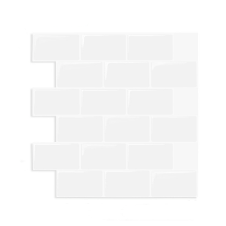 Kreative tredimensjonale 3D-klistremerker, hvite murstein, 12 * 12 tommer