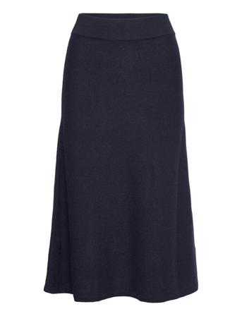 D1. Superfine Lambswool Skirt Knelangt Skjørt Blå GANT