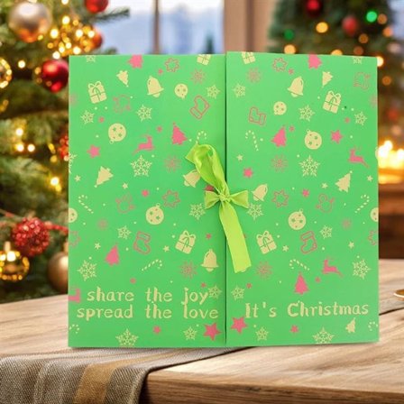 Adventskalender med 24 uttrekkbare skuffer - Grønn