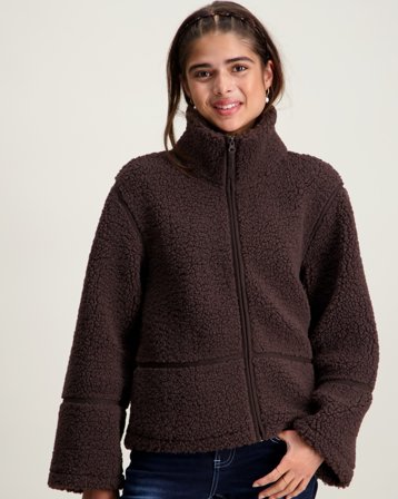 Gina Tricot Young Y pile zip jacket Brun Jakker Pige - Kids Brand Store