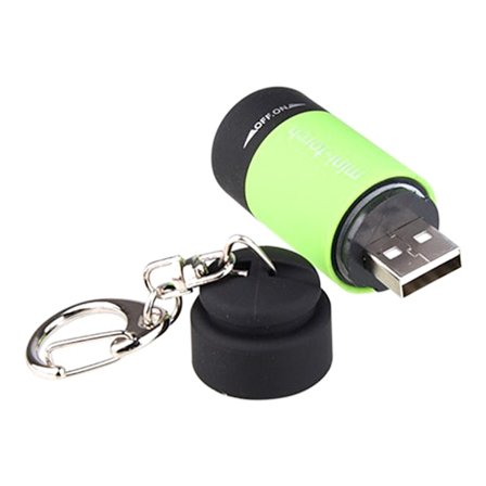 Mini nyckelring ficklampa ficka Uppladdningsbar LED-lampa Vattentät ficklampa