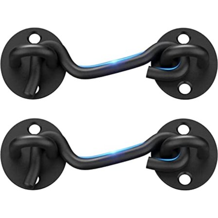 Aitan lukkoportin salpa - 2 pakkausta 4 tuuman musta koukku ja silmälukko