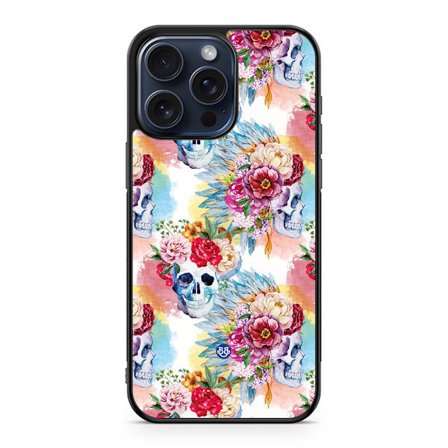 Bjornberry Skal iPhone 15 Pro Max - Dödskallar & Blommor