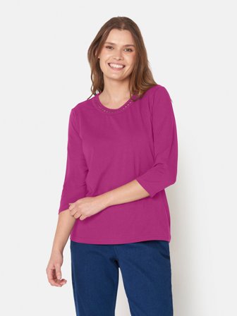 SIGNATURE - 3/4 Ærmet T-shirt - Fuchsia Pink