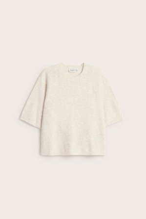 Kappahl | Oversized strikket t-skjorte | Lys beige