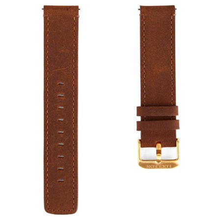 Tan & Gold-Tone Watch Strap with Tan Stitches for Men - Watch straps