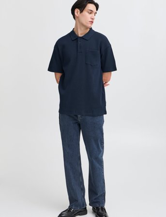 Casual Friday Cfcameron 0210 Waffle Polo - Black - L