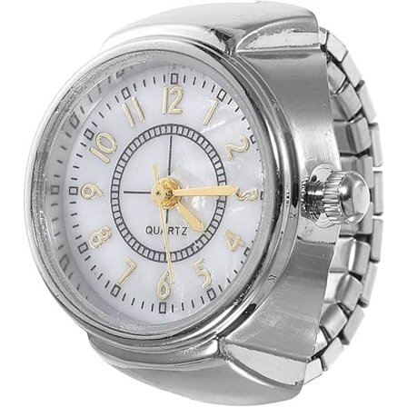 Ring Watch Kreativ Elastisk Rund Kvarts Finger Ring Klokker for Ladeis Jenter Kvinner Menn