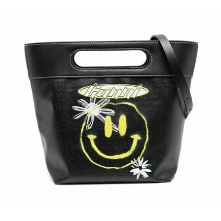 Ganni, Handbags Zwart, Dames, Maat:ONE Size,leer,print