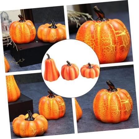 3 kpl Halloween-kurpitsalyhtyjä Halloween-kurpitsavalo Kurpitsalampi LED-lyhty Ulkokoriste Syyskoriste Lasikurpitsa