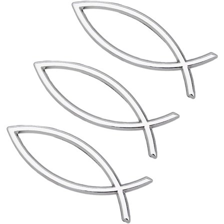 Silverfisk Bilklistermærke Jesusfisk Klistermærke 140x46x6mm Plast 3D Fisk Bilemblem til Bil Motorcykel Lastbiler Vægge Vinduer