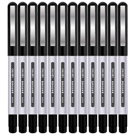 Osta DELI S656 12 kpl Roller Ball -kynät 0,5 mm nestemäisellä musteella opiskelijoille, musta