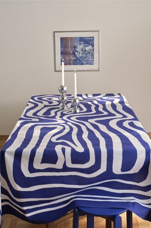 Jotex - Duk Blå/hvit - LABYRINTH - Kjøp Duker hos Jotex