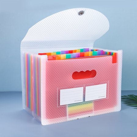 (Hvid) 25 Lommer A4 Plast Dokument Opbevaring Udvidbar Arkiv Accordion Organizer