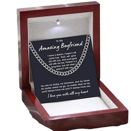 Till Min Man Make Pojkvän Rostfritt Stål Kubansk Kedja Halsband Till Honom, Romantiska Födelsedagspresenter Till Honom, Bästa Smycken För Män, Smycken