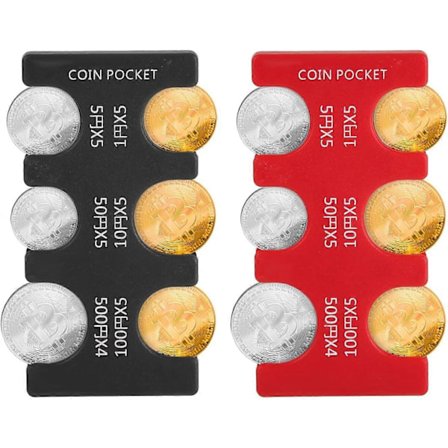 2 stk. Japanske Yen Mynt Holdere, Myntdispenser med 6 Spor Rektangulær Plast