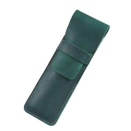 Retro læder penholder Brun fyldepennepose GRØN SMALL