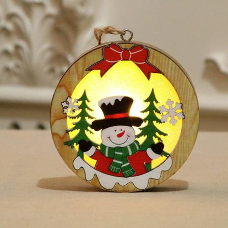 Led Trä Juldekoration 2 St (snögubbe)