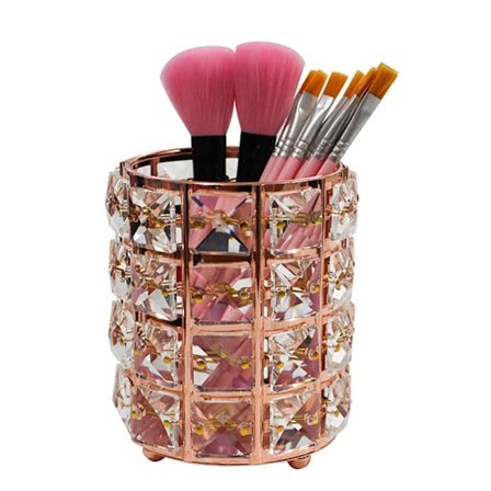 Akryl Makeup Penselholder Organizer Klar Pen Rose Gold