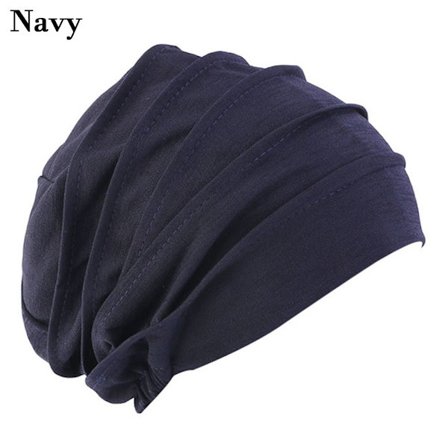 Dame bomull lue Slouch Beanies NAVY