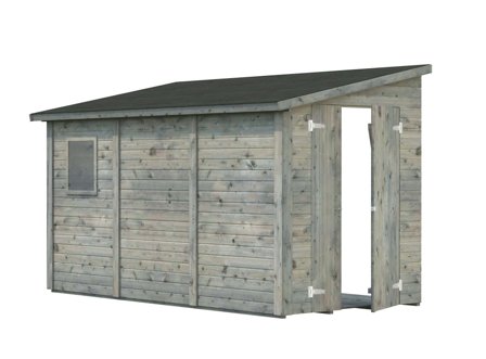 Palmako Mia Förråd 5,5 m²/inv. 5,2 m², grå impregnerad, Stugor & förråd