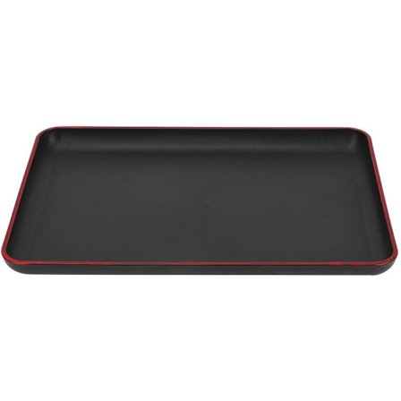 Plastskål, rektangulär kant i japansk stil, förtjockad bricka, elegant servering (svart)