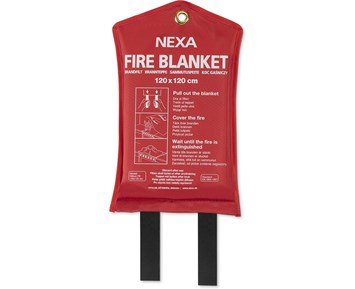 Nexa FB-120 RM Brandfilt Silikon Röd 120x120 cm - Silikonbelagd brandfilt för hemmamiljöer