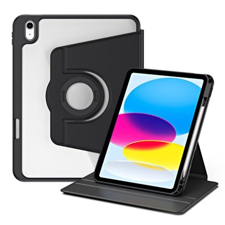 iPad 10.9" 2022 / iPad 11" 2025 Cover med roterbart stativ - Black