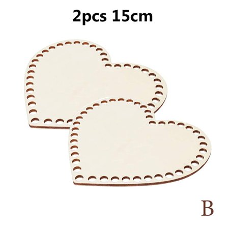 2st Naturlig träkorg Botten Hjärtform Virkad Korg Wo