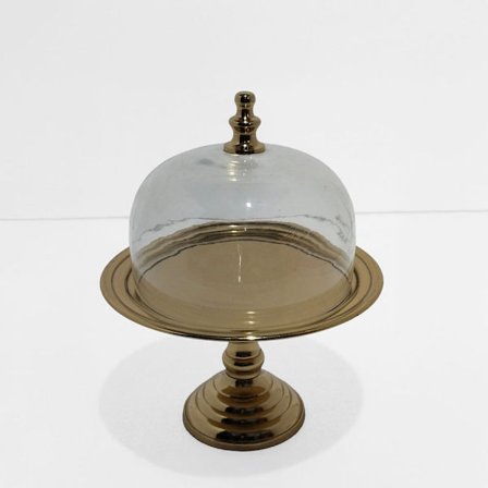 Aluminiumsglasbeholder med låg, 23x23x28 cm