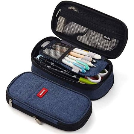 1 stk. lærreds penalhus udtrækkelig lille lomme penalhus La