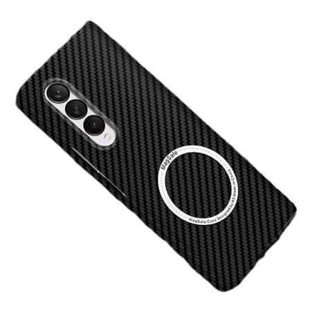 Case Magsafe Carbon Fiber Slim Magnetic Case för Samsung Galaxy Z Fold 4 5G Slim Case Hard Shockproof Thin Case Support Wireless Charger