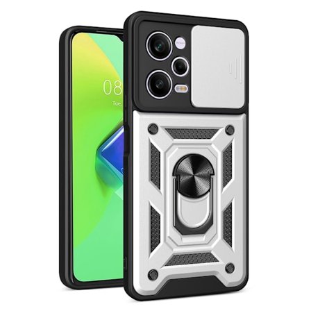 Xiaomi Redmi Note 12 Pro 5G Skal CamShield Ring Hybrid Silver