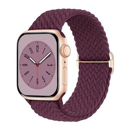 Flätad ögla för Apple Watch armband 40mm 41mm 42mm 38mm Elastiskt Solo Armband iWatch Series 9 klocka 7 5 6 Ultra2 Armband