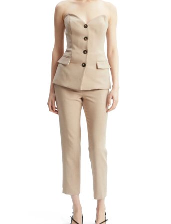 Bardot Kylian Button Front Top - Beige - 34