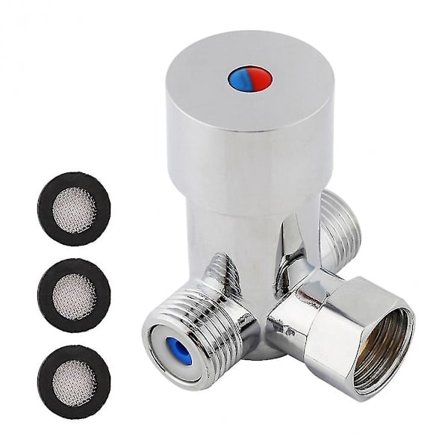 Termostatisk Blandningsventil G1/2, Blandningsventil för Varmt och Kallt Vatten Temperaturkontroll för Automatisk Kran