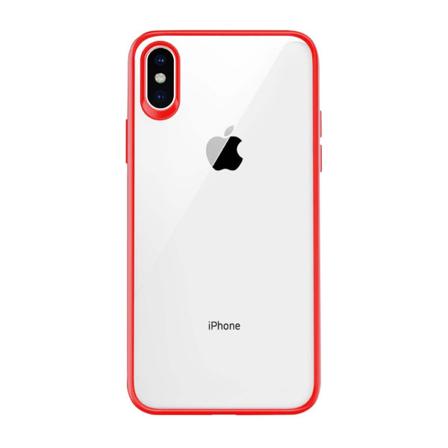Stöttåligt Mobilskal iPhone XS Max - Röd/Transparent Red